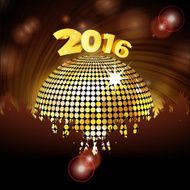 Sparkling disco ball 2016 and crowd