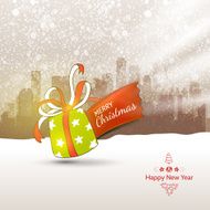 Traditional Holidays outdoor illustration with gift