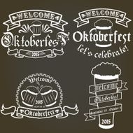 Vector set of oktoberfest labels design elements Isolated logo illustration