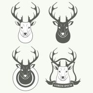 Deer silhouette standing on white background