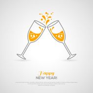 Sparkling champagne glasses Minimalistic concept