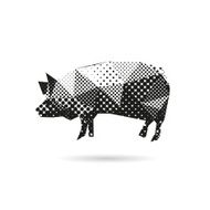 Pig abstract isolated on a white background vector illustration