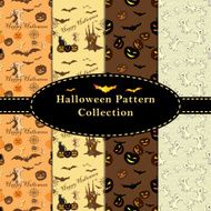 Set of Halloween seamless pattern