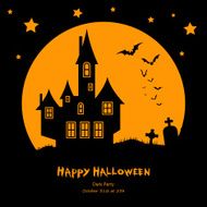 Halloween vector background with full moon N2