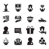 Awad for businessman icons set