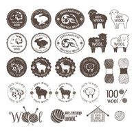 Wool labels and sticker collection
