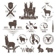 Wool labels signs and design elements
