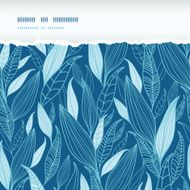 Blue Bamboo Leaves Horizontal Torn Seamless Pattern Background