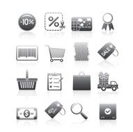 Shopping Icons Set Silhouette Series N2