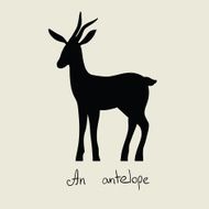 black silhouette carved antelope
