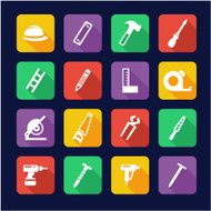 Carpenter Icons Flat Design