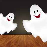 Halloween background with ghosts N5