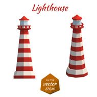 Lighthouse isolated on white background Recreation Vector illustration