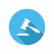 Judge or Auction Hammer icon Vector Illustration