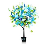 Floral tree in the pot for your design N3