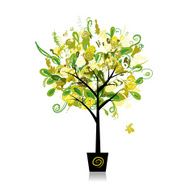 Floral tree in the pot for your design N5