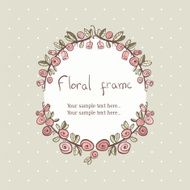 floral rose wreath frame for text