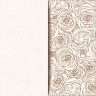 Vintage beige invitation card with roses Vector illustration