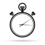 Silhouette simple symbol of stopwatch black icon
