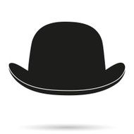 Silhouette symbol of bowler hat on a white background N2