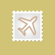 Airplane vector stamp