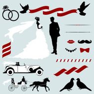 Set of Design Elements for Wedding Invitations
