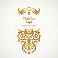 Vector set of vintage ornaments in Victorian style