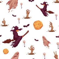 Halloween party seamless pattern Vector illustration