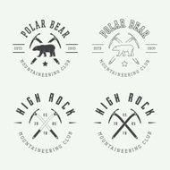 Vintage arctic mountaineering logos badges emblems and design