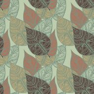 Abstract seamless pattern with leaves N4