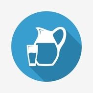 Glass and Pitcher icon Vector Illustration
