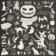 Hand-drawn Halloween Contour Set