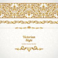 Vector ornate seamless border in Victorian style N9