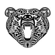 Zentangle stylized bear Sketch for tattoo or t-shirt N2