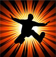 Man jumping out - vector