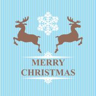 Christmas symbol reindeers and snowflakes on blue background