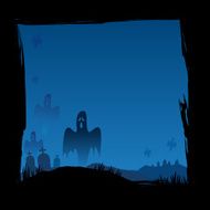 Halloween Grave Yard With Ghosts Background