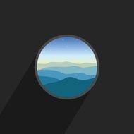 Desert night with stars Round icon
