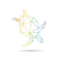 Sea turtle abstract isolated on a white background N3