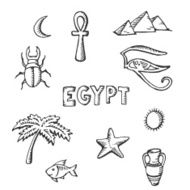 sketch collection of Egyptian symbols