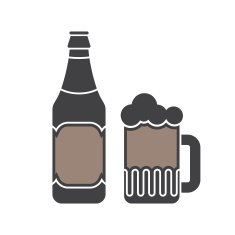 Beer Bottle And Glass Silhouettes