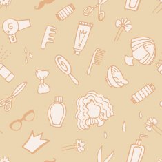 Pattern with hairdresser elements