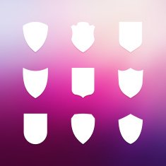 Shield frames simple icons set N2