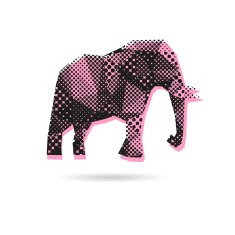 Elephant abstract isolated on a white backgrounds vector illustration N2