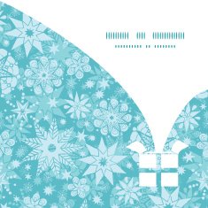 Vector decorative snowflake frost Christmas gift box silhouette pattern frame N2