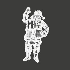 Santa Claus abstract isolated on a black backgrounds vector illustration