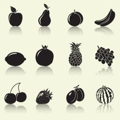 fruits and berries silhouettes N2