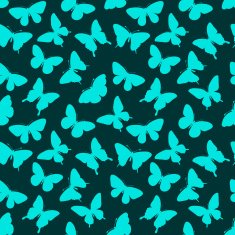 seamless background with blue butterflies silhouettes