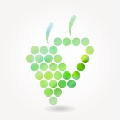 Stylized silhouette of green grape