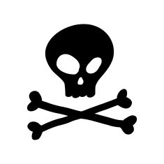 Skull icon isolated Hand drawn illustration Halloween symbol